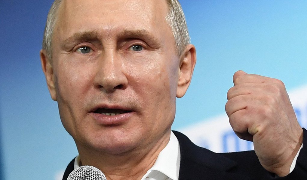 Presidente russo, Vladimir Putin, discursa em Moscou 18/03/2018 Yuri Kadobnov/POOL via Reuters (Foto: Gustavo Conde) Presidente russo, Vladimir Putin, discursa em Moscou 18/03/2018 Yuri Kadobnov/POOL via Reuters