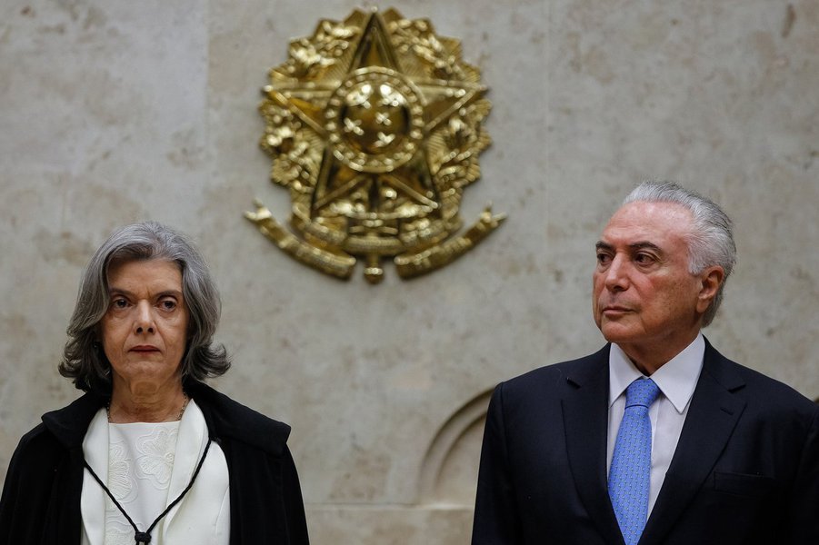 Cármen Lúcia e Michel Temer (Foto: Ribamar Fonseca) Cármen Lúcia e Michel Temer