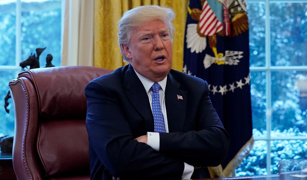 Presidente dos EUA, Donald Trump, durante entrevista à Reuters em Washington 17/01/2018 REUTERS/Kevin Lamarque (Foto: Paulo Emílio) Presidente dos EUA, Donald Trump, durante entrevista à Reuters em Washington 17/01/2018 REUTERS/Kevin Lamarque
