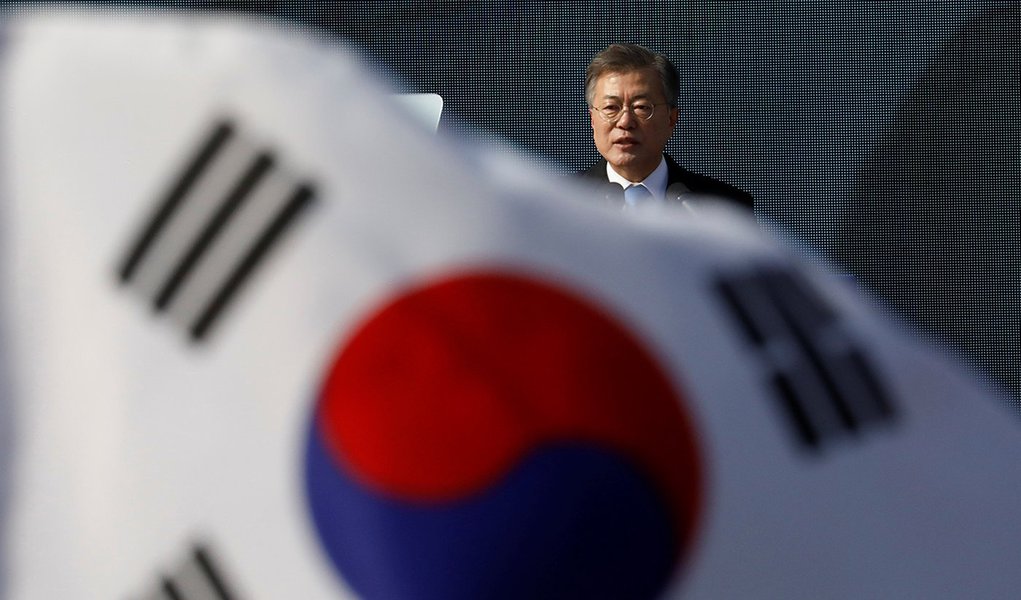 Presidente da Coreia do Sul, Moon Jae-in, em Seul 01/03/2018 REUTERS/Kim Hong-Ji (Foto: Aquiles Lins) Presidente da Coreia do Sul, Moon Jae-in, em Seul 01/03/2018 REUTERS/Kim Hong-Ji