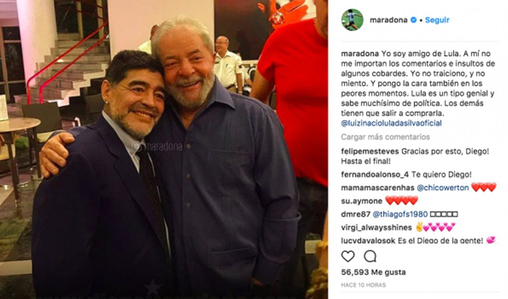Maradona e Lula (Foto: Aquiles Lins) Maradona e Lula