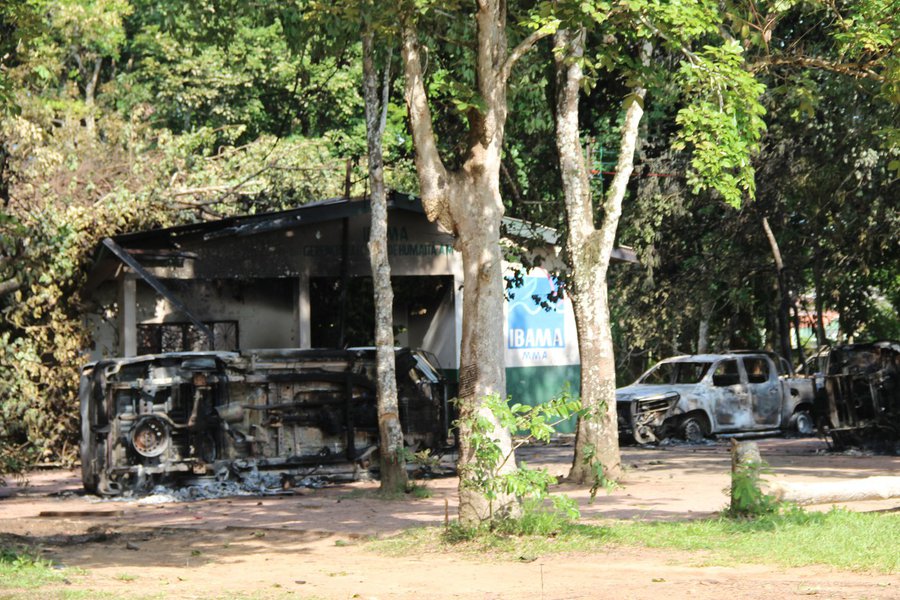 Prédios do Ibama e ICMBio em Humaitá são incendiados após operação no AM Foto Marcos Freire (Foto: Charles Nisz) Prédios do Ibama e ICMBio em Humaitá são incendiados após operação no AM Foto Marcos Freire
