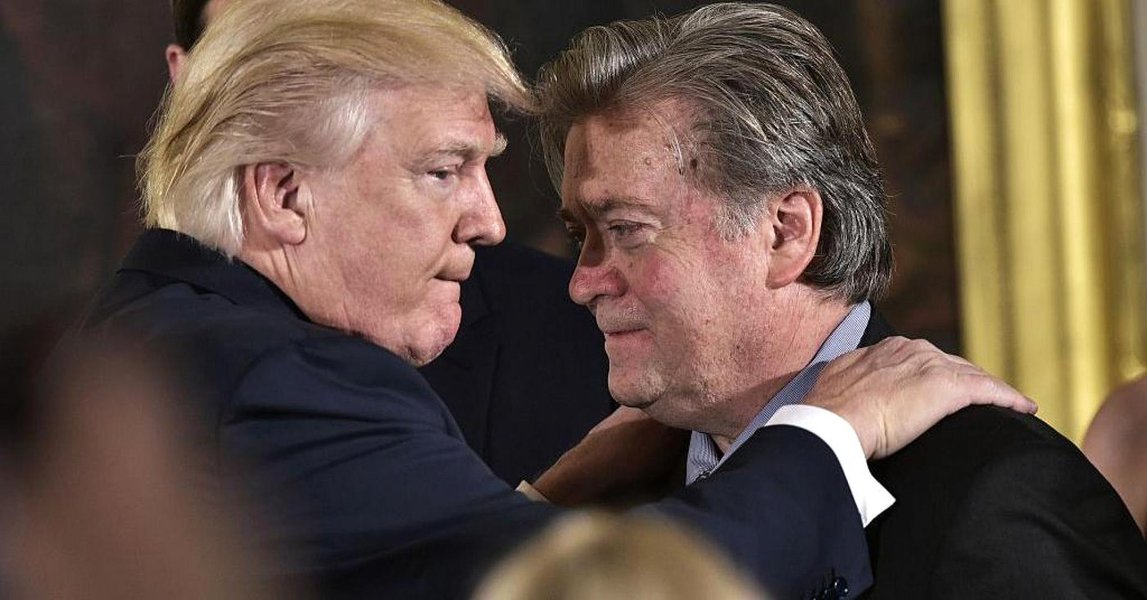 Donald Trump e Steve Bannon (Foto: Aquiles Lins) Donald Trump e Steve Bannon