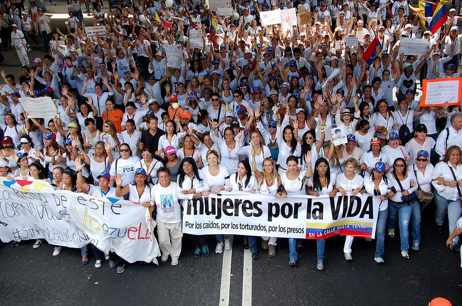 Marcha de mulheres em protesto contra o governo de Nicolás Maduro, na Venezuela (Foto: Paulo Emílio) Marcha de mulheres em protesto contra o governo de Nicolás Maduro, na Venezuela