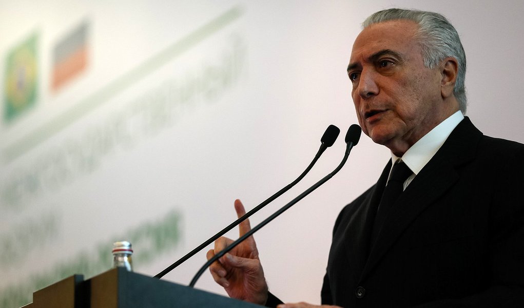 (Moscou - Rússia, 20/06/2017) Seminário de Captação de Investimentos Russos no Brasil. Discurso do Presidente Michel Temer. (Foto: Gisele Federicce) (Moscou - Rússia, 20/06/2017) Seminário de Captação de Investimentos Russos no Brasil. Discurso do Presidente Michel Temer.