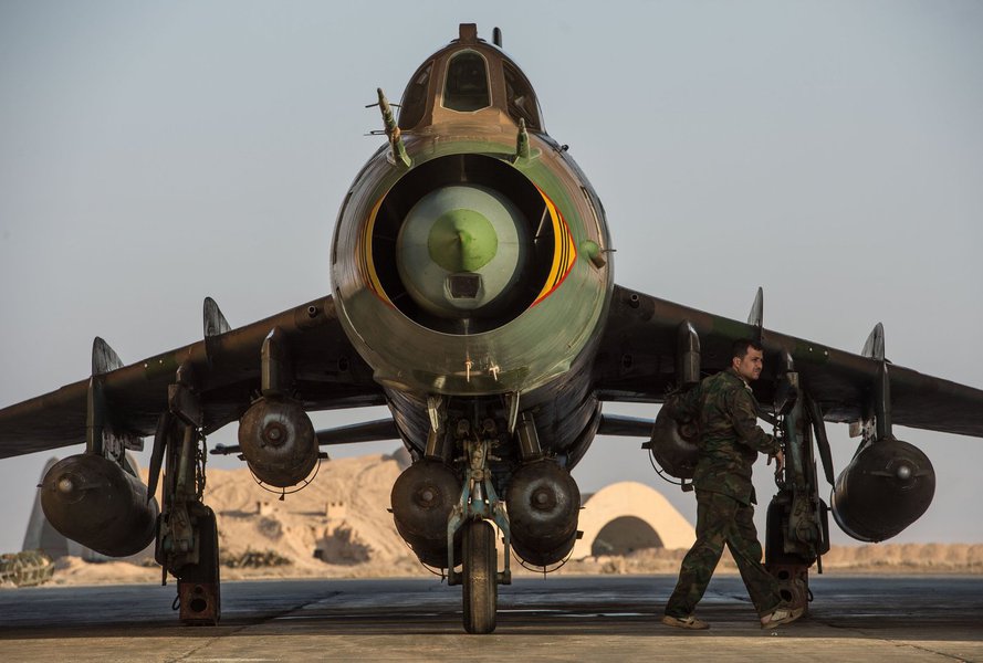 Caça sírio SU-22, guerra na Síria, (Foto: Paulo Emílio) Caça sírio SU-22, guerra na Síria,