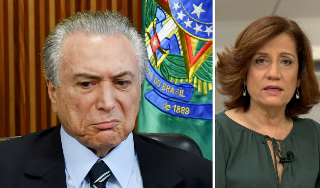 Míriam Leitão e Michel Temer (Foto: Giuliana Miranda) Míriam Leitão e Michel Temer