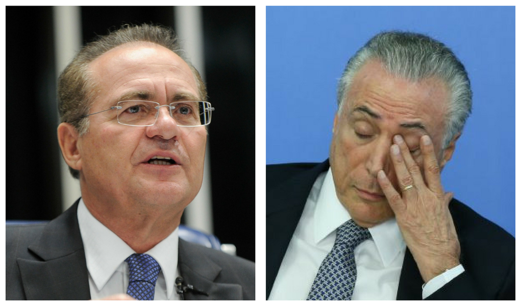 Renan Calheiros e Michel Temer (Foto: Paulo Emílio) Renan Calheiros e Michel Temer