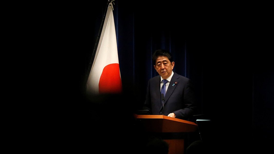 Primeiro-ministro do Japão, Shinzo Abe, durante coletiva de imprensa, em Tóquio 25/09/2017 REUTERS/Toru Hanai (Foto: Aquiles Lins) Primeiro-ministro do Japão, Shinzo Abe, durante coletiva de imprensa, em Tóquio 25/09/2017 REUTERS/Toru Hanai