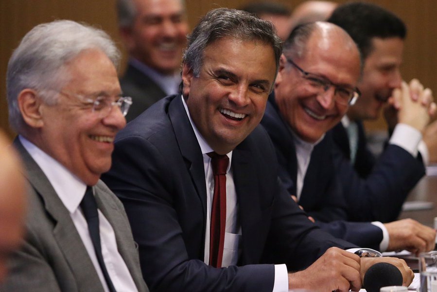Aécio Neves, Fernando Henrique Cardoso, Geraldo Alckmin (Foto: Davis Sena Filho) Aécio Neves, Fernando Henrique Cardoso, Geraldo Alckmin