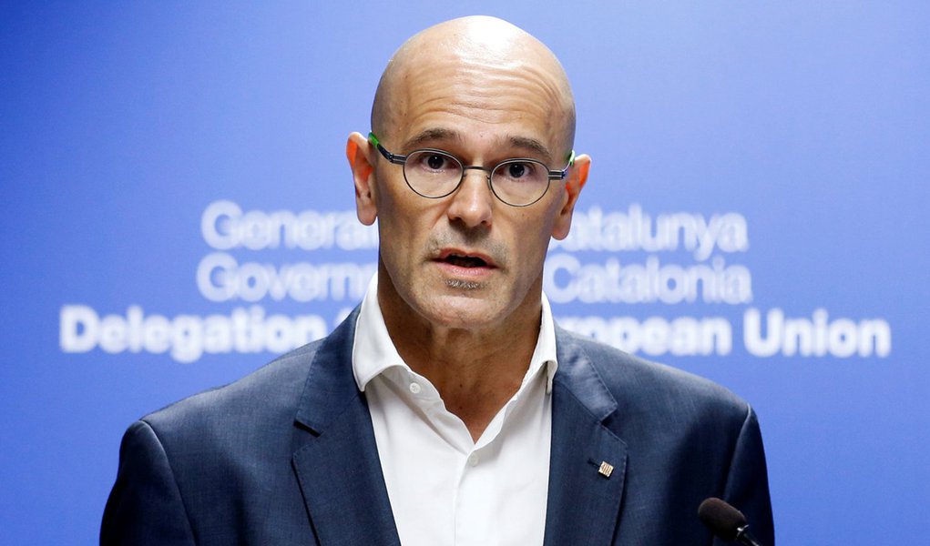 Chefe de Relações Exteriores da Catalunha, Raul Romeva, durante coletiva de imprensa em Bruxelas, na Bélgica 18/10/2017 REUTERS/Francois Lenoir (Foto: Paulo Emílio) Chefe de Relações Exteriores da Catalunha, Raul Romeva, durante coletiva de imprensa em Bruxelas, na Bélgica 18/10/2017 REUTERS/Francois Lenoir