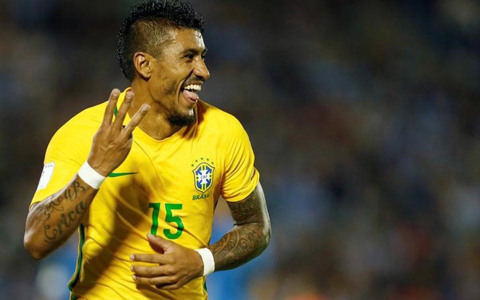 Jogador Paulinho, durante partida do Brasil contra Uruguai, em Montevidéu 23/03/2017 REUTERS/Andres Stapff (Foto: Gisele Federicce) Jogador Paulinho, durante partida do Brasil contra Uruguai, em Montevidéu 23/03/2017 REUTERS/Andres Stapff