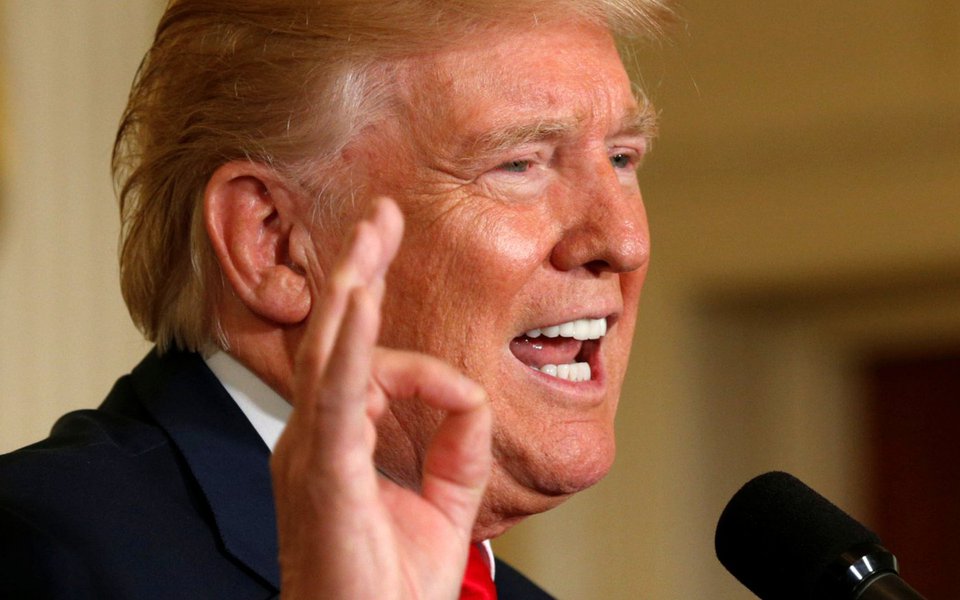 Presidente dos Estados Unidos, Donald Trump, durante coletiva de imprensa na Casa Branca, em Washington 28/08/2017 REUTERS/Kevin Lamarque (Foto: Léo Gomes) Presidente dos Estados Unidos, Donald Trump, durante coletiva de imprensa na Casa Branca, em Washington 28/08/2017 REUTERS/Kevin Lamarque