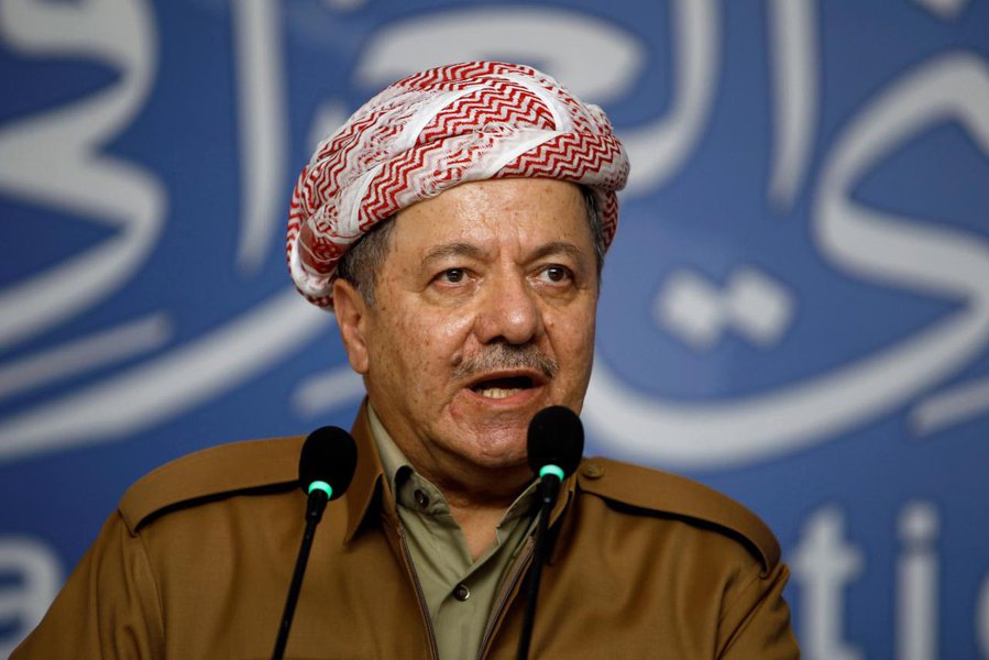 FILE PHOTO: Iraqi Kurdish regional President Massoud Barzani speaks during news conference with Ammar al-Hakim, leader of the Islamic Supreme Council of Iraq (ISCI), in Baghdad, Iraq, September 29, 2016. REUTERS/Khalid al Mousily/File Photo (Foto: Leonardo Lucena) FILE PHOTO: Iraqi Kurdish regional President Massoud Barzani speaks during news conference with Ammar al-Hakim, leader of the Islamic Supreme Council of Iraq (ISCI), in Baghdad, Iraq, September 29, 2016. REUTERS/Khalid al Mousily/File Photo