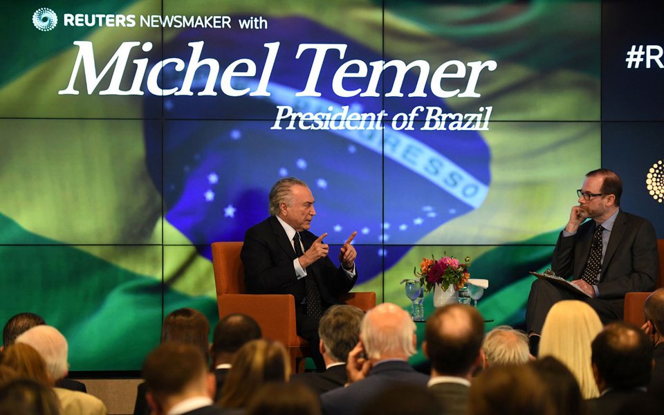 Temer é entrevistado pelo editor-chefe global da Reuters, Steve Adler, em Nova York 20/9/2017 REUTERS/Darren Ornitz (Foto: Paulo Emílio) Temer é entrevistado pelo editor-chefe global da Reuters, Steve Adler, em Nova York 20/9/2017 REUTERS/Darren Ornitz