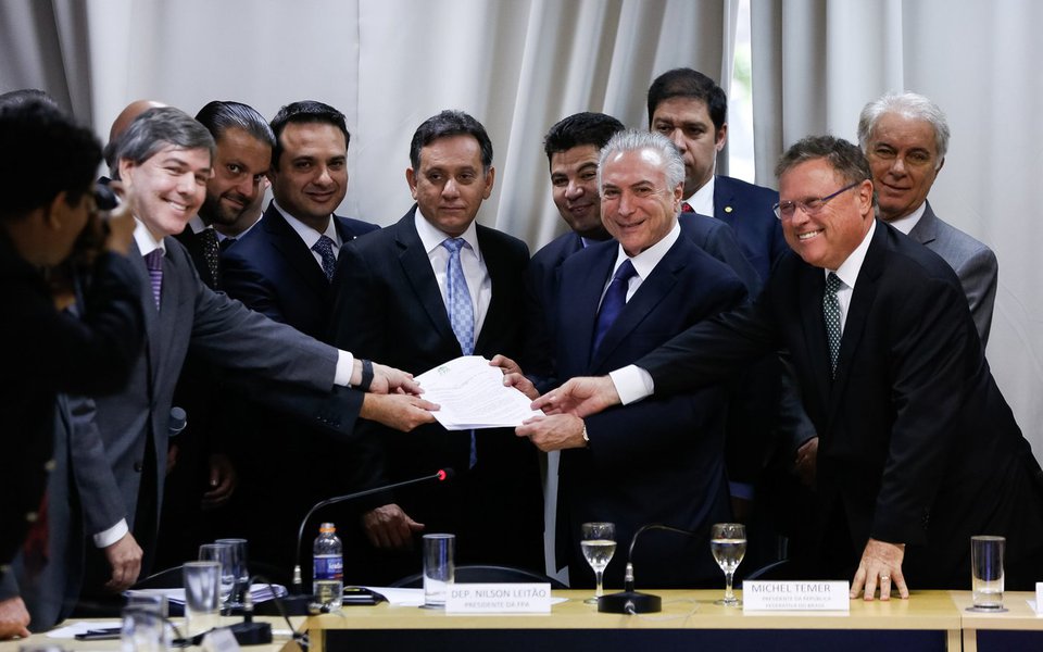Centrão e temer (Foto: Giuliana Miranda) Centrão e temer