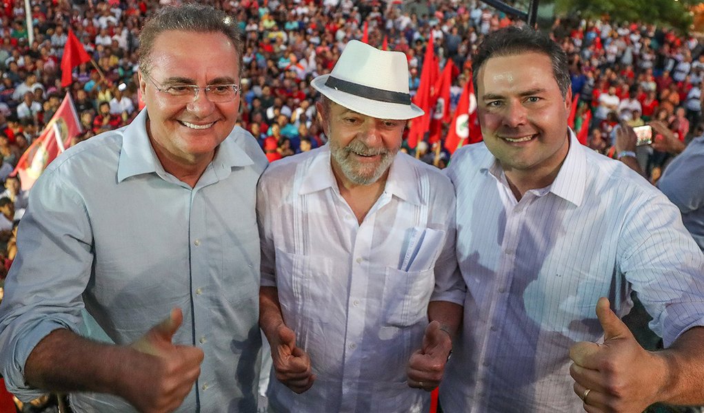 Ex pres Lula ao lado do senador Renan Calheiros (PMDB-AL) e do governador Renan Filho. Foto Ricardo Stuckert (Foto: Leonardo Attuch) Ex pres Lula ao lado do senador Renan Calheiros (PMDB-AL) e do governador Renan Filho. Foto Ricardo Stuckert