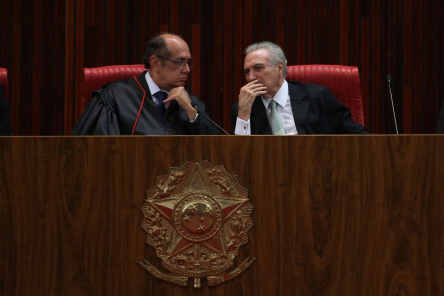 Gilmar Mendes e Michel Temer (Foto: Giuliana Miranda) Gilmar Mendes e Michel Temer