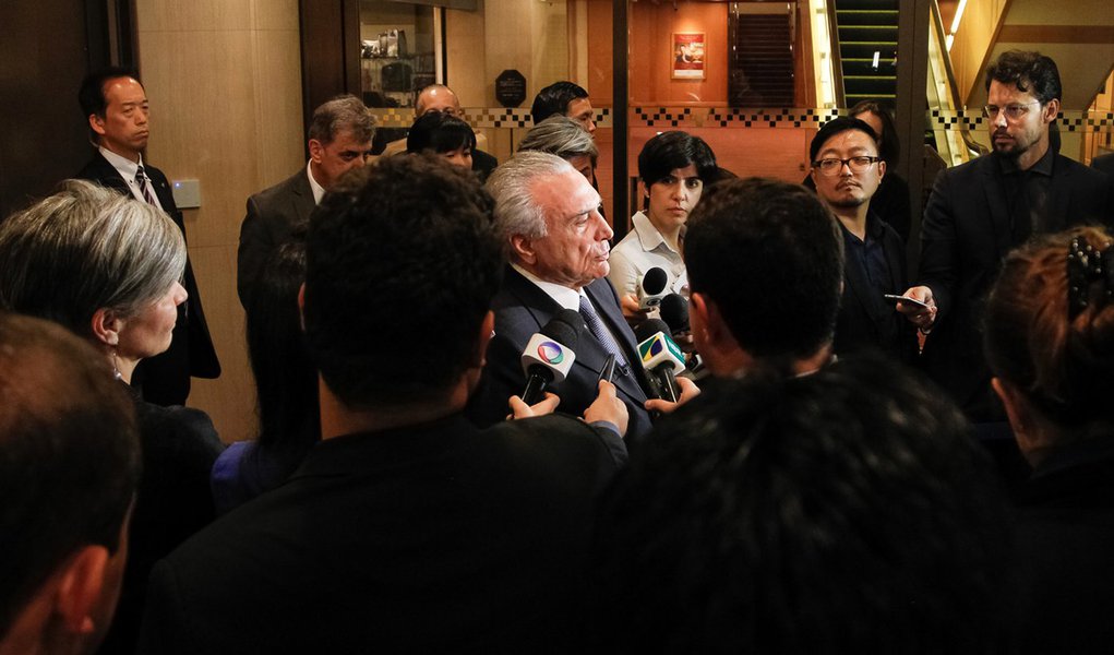 Tóquio - Japão 18/10/2016. Presidente Michel Temer durante Coletiva à imprensa Brasileira. Foto: Beto Barata/PR (Foto: Paulo Emílio) Tóquio - Japão 18/10/2016. Presidente Michel Temer durante Coletiva à imprensa Brasileira. Foto: Beto Barata/PR