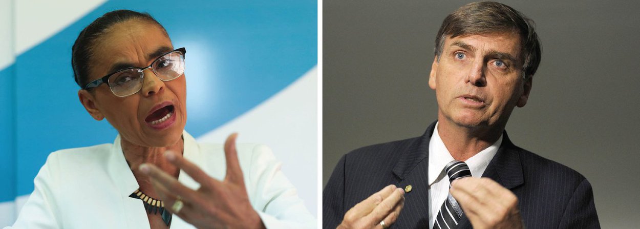 Marina e Bolsonaro (Foto: Giuliana Miranda) Marina e Bolsonaro