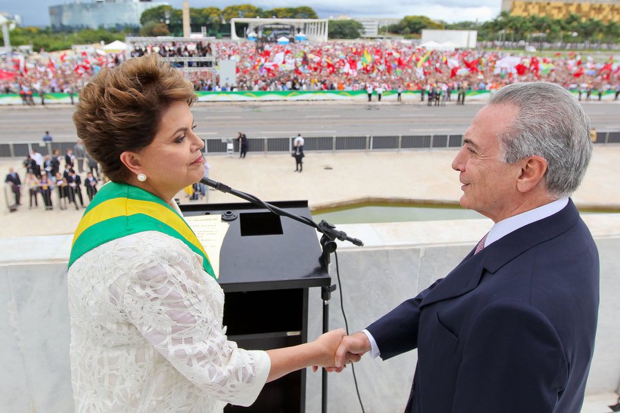 Dilma Rousseff e seu vice, Michel Temer, na posse em 2014 (Foto: Giuliana Miranda) Dilma Rousseff e seu vice, Michel Temer, na posse em 2014