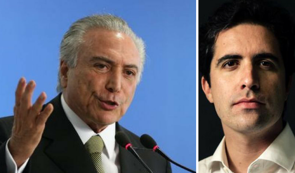 Temer e Bernardo Mello Franco (Foto: Giuliana Miranda) Temer e Bernardo Mello Franco