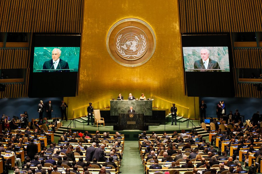 Nova Iorque - EUA, 20/09/2016. Presidente Michel Temer durante abertura do Debate Geral da 71ª Assembleia Geral das Nações Unidas - ONU. Foto: Beto Barata/PR (Foto: Gisele Federicce) Nova Iorque - EUA, 20/09/2016. Presidente Michel Temer durante abertura do Debate Geral da 71ª Assembleia Geral das Nações Unidas - ONU. Foto: Beto Barata/PR