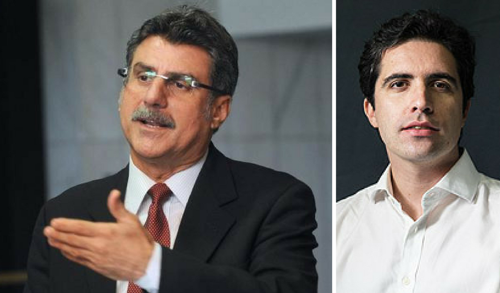 Romero Jucá e Bernardo mello Franco (Foto: Giuliana Miranda) Romero Jucá e Bernardo mello Franco
