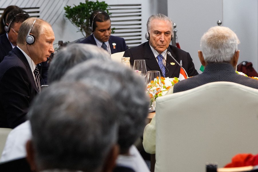 Goa - Índia, 16/10/2016. Presidente Michel Temer, durante encontro privado dos Chefes de Estado e de Governo do BRICS. Foto: Isac Nóbrega/PR (Foto: Realle Palazzo-Martini) Goa - Índia, 16/10/2016. Presidente Michel Temer, durante encontro privado dos Chefes de Estado e de Governo do BRICS. Foto: Isac Nóbrega/PR