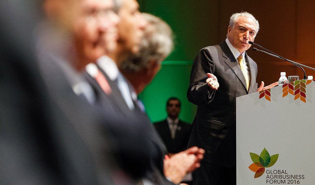 São Paulo - SP, 04/07/2016. Presidente em exercício Michel Temer durante Abertura Oficial do Global Agribusiness Forum 2016. Foto: Beto Barata/PR (Foto: Enio Verri) São Paulo - SP, 04/07/2016. Presidente em exercício Michel Temer durante Abertura Oficial do Global Agribusiness Forum 2016. Foto: Beto Barata/PR