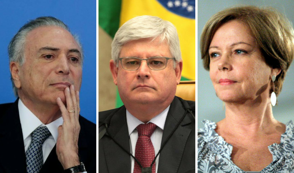 Eliane Cantanhêde, Temer e Janot (Foto: Giuliana Miranda) Eliane Cantanhêde, Temer e Janot
