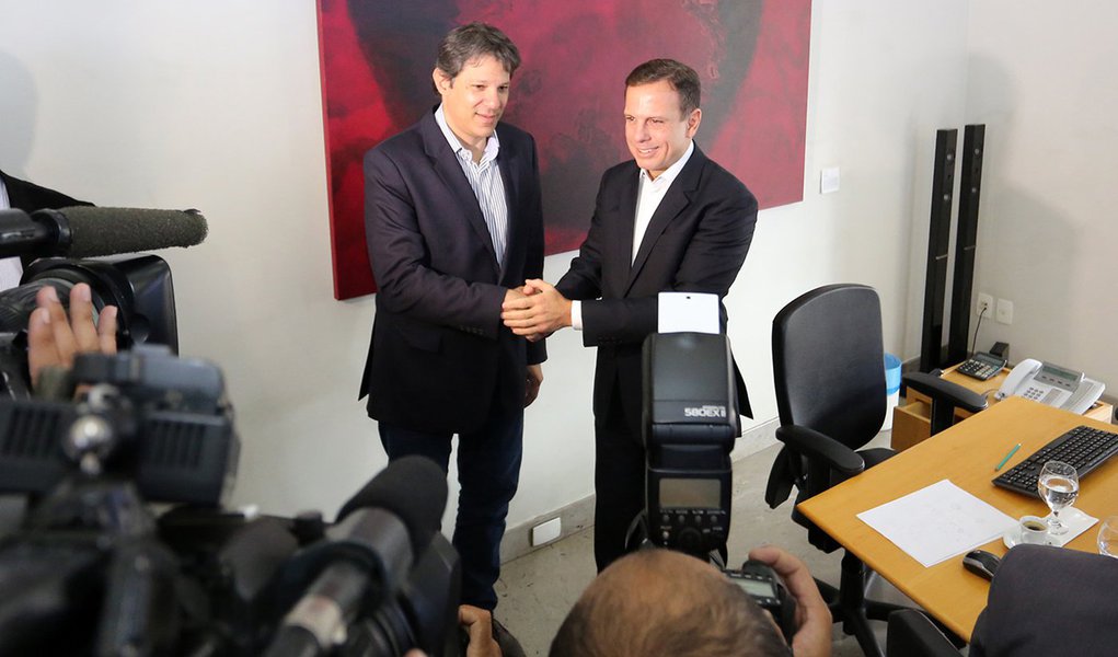 Fernando Haddad e João Doria Jr. (Foto: Gisele Federicce) Fernando Haddad e João Doria Jr.