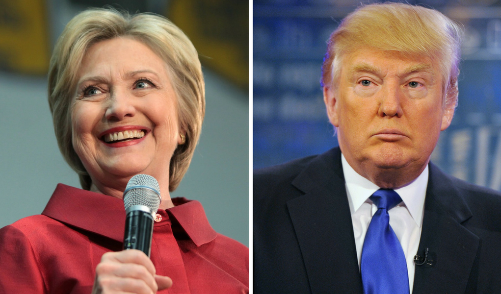 Hillary Clinton e Donald Trump (Foto: Giuliana Miranda) Hillary Clinton e Donald Trump