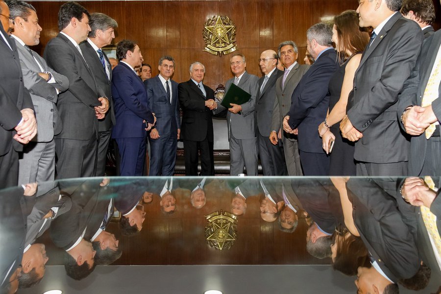 Brasília - DF, 23/05/2016. Presidente Interino Michel Temer durante reunião com Presidente do Senado Federal, Renan Calheiros. Foto: Beto Barata/PR (Foto: Emir Sader) Brasília - DF, 23/05/2016. Presidente Interino Michel Temer durante reunião com Presidente do Senado Federal, Renan Calheiros. Foto: Beto Barata/PR