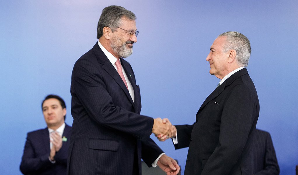 Brasília - DF, 02/06/2016. Presidente Interino Michel Temer durante cerimônia de posse do senhor Torquato Jardim no cargo de Ministro da Transparência, Fiscalização e Controle. Foto: Beto Barata/PR (Foto: Leonardo Attuch) Brasília - DF, 02/06/2016. Presidente Interino Michel Temer durante cerimônia de posse do senhor Torquato Jardim no cargo de Ministro da Transparência, Fiscalização e Controle. Foto: Beto Barata/PR