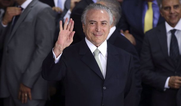 Brasília - O presidente interino Michel Temer durante cerimônia de posse aos ministros de seu governo, no Palácio do Planalto (Valter Campanato/Agência Brasill) (Foto: José Reinaldo Carvalho) Brasília - O presidente interino Michel Temer durante cerimônia de posse aos ministros de seu governo, no Palácio do Planalto (Valter Campanato/Agência Brasill)