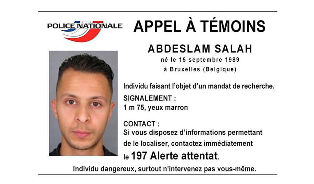 Imagem de Salah Abdeslam distribuída pela polícia francesa no Twitter em 15 de novembro de 2015. REUTERS/Divulgação via Reuters (Foto: Paulo Emílio) Imagem de Salah Abdeslam distribuída pela polícia francesa no Twitter em 15 de novembro de 2015. REUTERS/Divulgação via Reuters