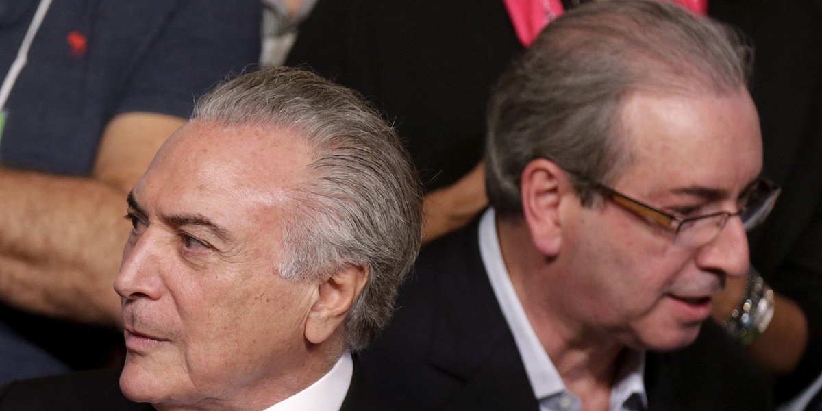 Brazil's Vice President Michel Temer (L) is seen near President of the Chamber of Deputies Eduardo Cunha during the Brazilian Democratic Movement Party (PMDB) national convention in Brasilia, Brazil, March 12, 2016. REUTERS/Ueslei Marcelino (Foto: Esmael Morais) Brazil's Vice President Michel Temer (L) is seen near President of the Chamber of Deputies Eduardo Cunha during the Brazilian Democratic Movement Party (PMDB) national convention in Brasilia, Brazil, March 12, 2016. REUTERS/Ueslei Marcelino