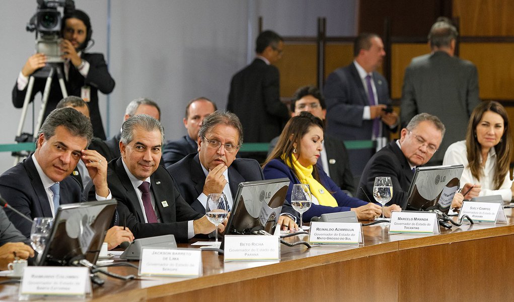 Brasília - DF, 20/06/2016. Presidente em Exercício Michel Temer durante reunião com governadores das unidades federativas do Brasil. Foto: Beto Barata/PR (Foto: Aquiles Lins) Brasília - DF, 20/06/2016. Presidente em Exercício Michel Temer durante reunião com governadores das unidades federativas do Brasil. Foto: Beto Barata/PR
