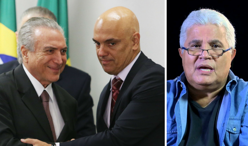 Noblat, Alexandre de Moraes e Michel Temer (Foto: Giuliana Miranda) Noblat, Alexandre de Moraes e Michel Temer