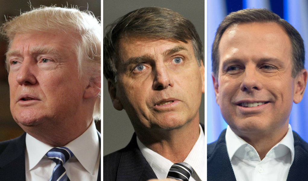 Trump, Bolsonaro e Doria (Foto: Charles Nisz) Trump, Bolsonaro e Doria