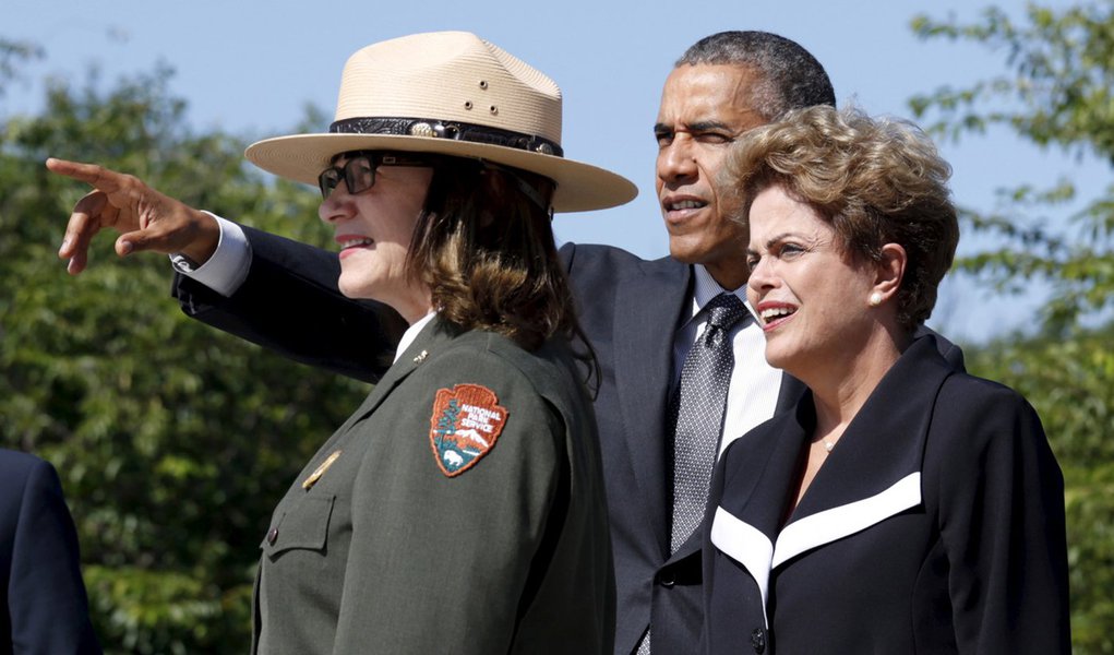 Obama e Dilma no memorial de Martin Luther King em Washington. 29/06/2015 REUTERS/Kevin Lamarque (Foto: Gisele Federicce) Obama e Dilma no memorial de Martin Luther King em Washington. 29/06/2015 REUTERS/Kevin Lamarque