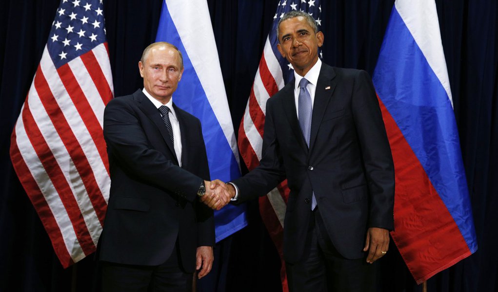 Presidente da Rússia, Vladimir Putin, e o presidente dos Estados Unidos, Barack Obama, durante sessão da Assembleia-Geral da ONU, em Nova York. 28/09/2015 REUTERS/Kevin Lamarque (Foto: Gisele Federicce) Presidente da Rússia, Vladimir Putin, e o presidente dos Estados Unidos, Barack Obama, durante sessão da Assembleia-Geral da ONU, em Nova York. 28/09/2015 REUTERS/Kevin Lamarque