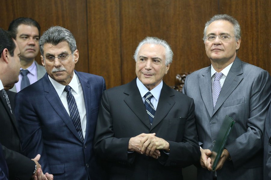 Romero Jucá, Michel Temer e Renan Calheiros (Foto: Romulo Faro) Romero Jucá, Michel Temer e Renan Calheiros