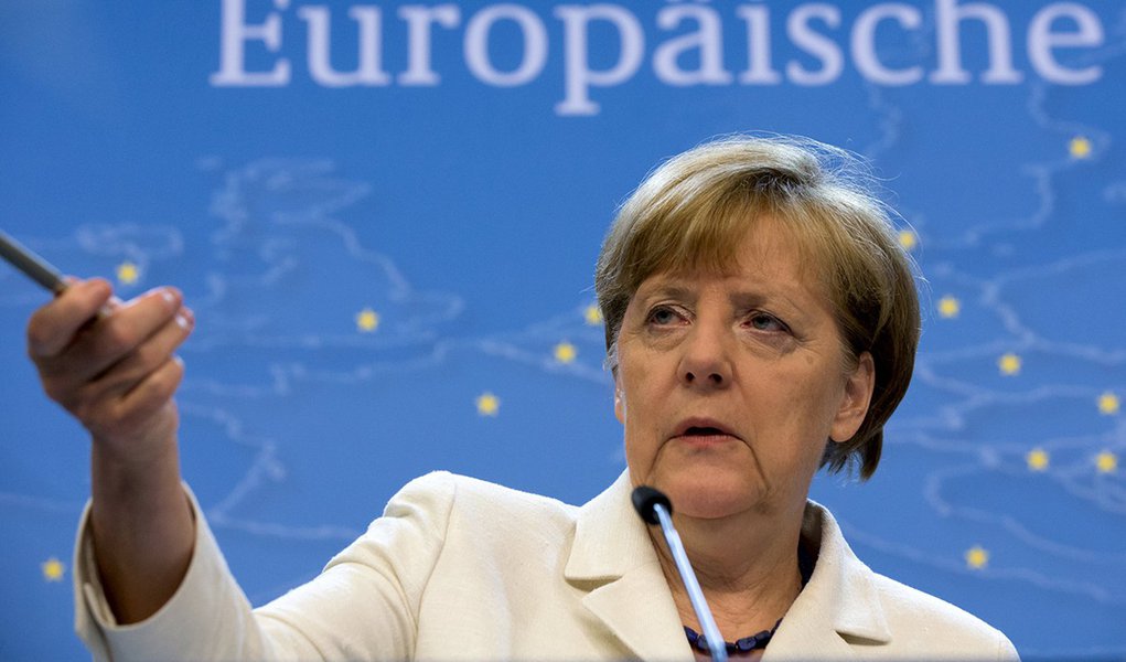 Chanceler alemã, Angela Merkel, durante entrevista coletiva em Bruxelas. 13/07/2015 REUTERS/Philippe Wojazer (Foto: Romulo Faro) Chanceler alemã, Angela Merkel, durante entrevista coletiva em Bruxelas. 13/07/2015 REUTERS/Philippe Wojazer