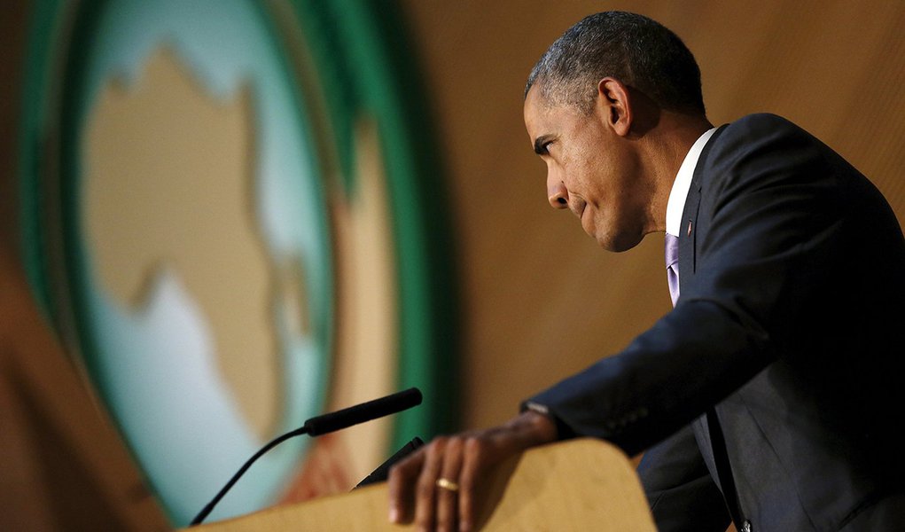 Presidente dos EUA, Barack Obama, durante discurso à União Africana, em Adis Abeba, capital da Etiópia. 28/07/2015 REUTERS/Jonathan Ernst (Foto: Leonardo Attuch) Presidente dos EUA, Barack Obama, durante discurso à União Africana, em Adis Abeba, capital da Etiópia. 28/07/2015 REUTERS/Jonathan Ernst
