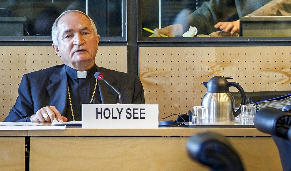Archbishop Silvano M. Tomasi appears before the U.N. committee in Geneva on Monday (Foto: Leonardo Attuch) www.brasil247.com - Archbishop Silvano M. Tomasi appears before the U.N. committee in Geneva on Monday