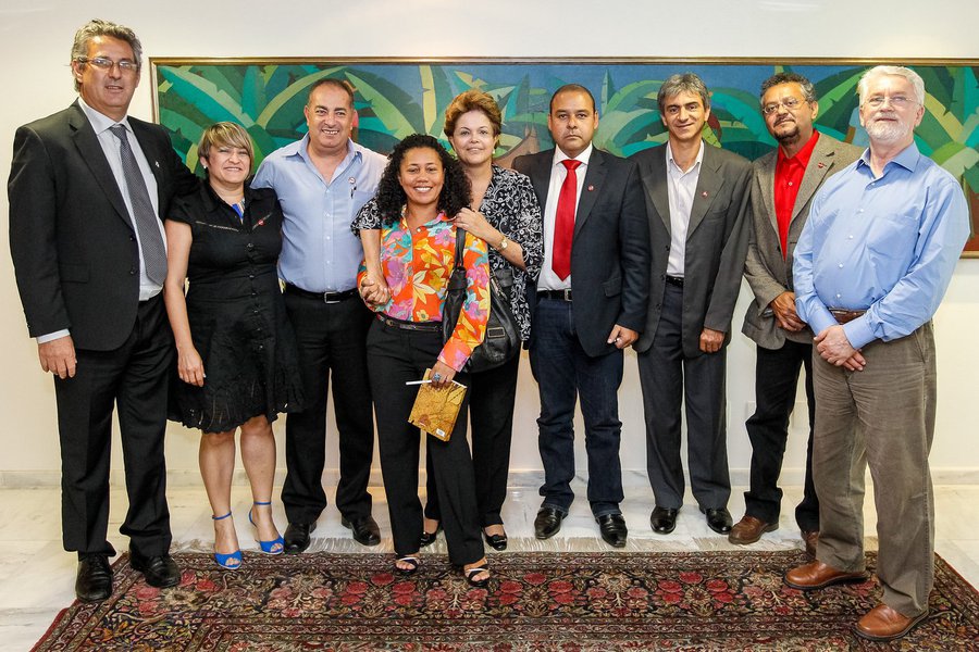 Dilma recebe em março comissão das centrais sindicais (Foto: Roberto Stuckert Filho) Dilma recebe em março comissão das centrais sindicais