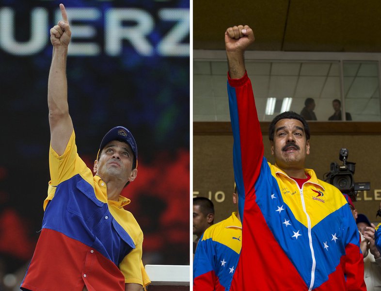Cai a vantagem de Maduro sobre Capriles (Foto: LEO RAMIREZ - RONALDO SCHEMIDT) Cai a vantagem de Maduro sobre Capriles