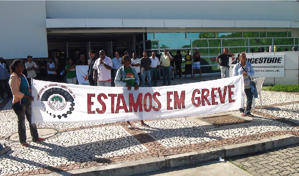 Greve na Bridgestone, em Camaçari, já é a maior da indústria brasileira (Foto: Divulgação) Greve na Bridgestone, em Camaçari, já é a maior da indústria brasileira